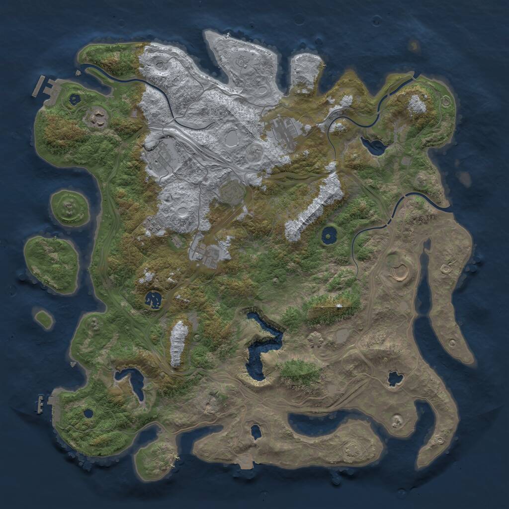 Rust Map: Procedural Map, Size: 4500, Seed: 270498993, 14 Monuments