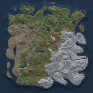 Thumbnail Rust Map: Procedural Map, Size: 4300, Seed: 65653, 15 Monuments