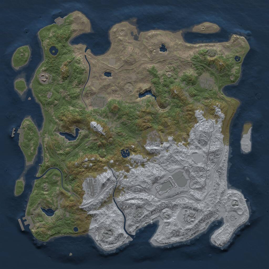 Rust Map: Procedural Map, Size: 4500, Seed: 1881935710, 15 Monuments