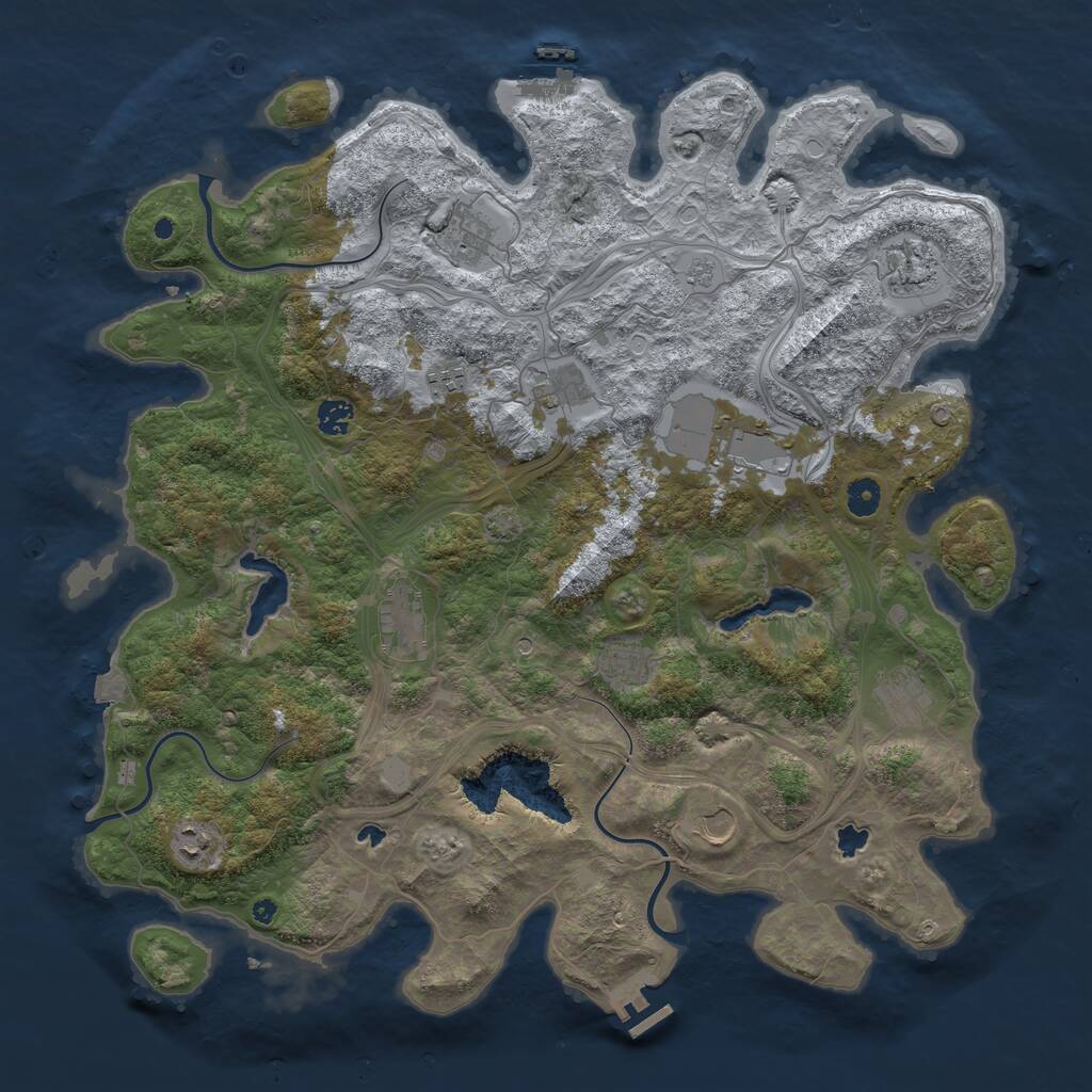 Rust Map: Procedural Map, Size: 4500, Seed: 476960237, 17 Monuments