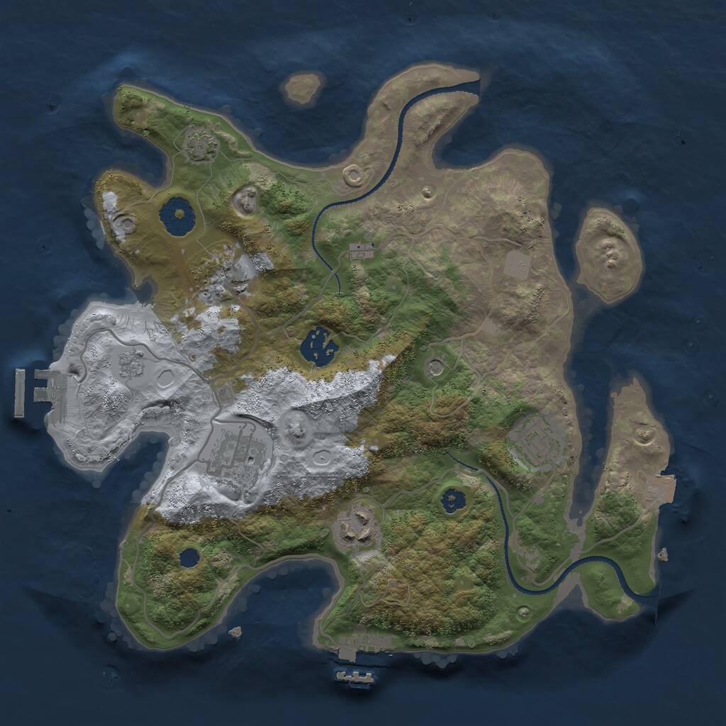 Rust Map: Procedural Map, Size: 3000, Seed: 19767, 11 Monuments