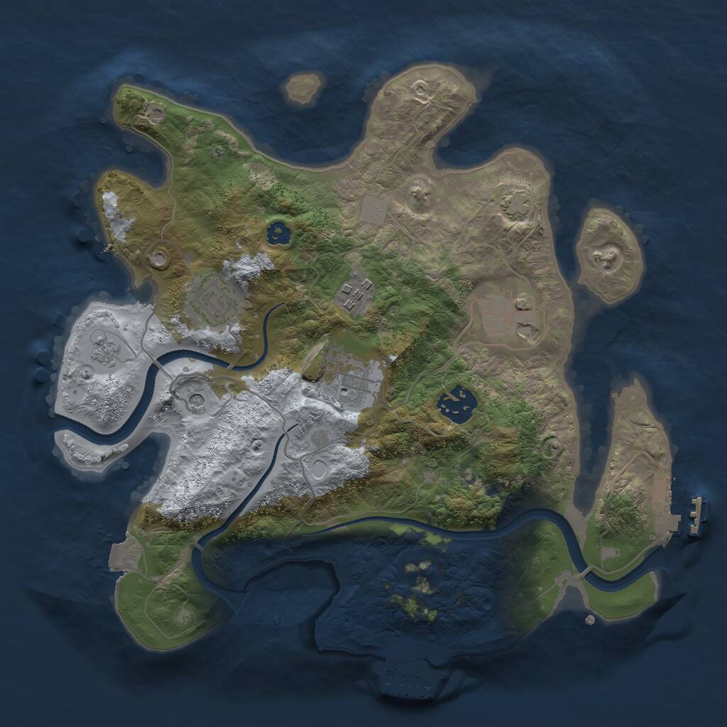 Rust Map: Procedural Map, Size: 3000, Seed: 19767, 11 Monuments