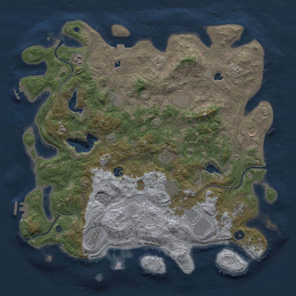 Rust Map: Procedural Map, Size: 4500, Seed: 2112024, 17 Monuments