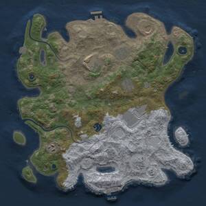 Thumbnail Rust Map: Procedural Map, Size: 3700, Seed: 993930109, 14 Monuments