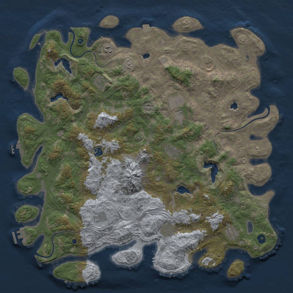 Rust Map: Procedural Map, Size: 5000, Seed: 1093746, 16 Monuments