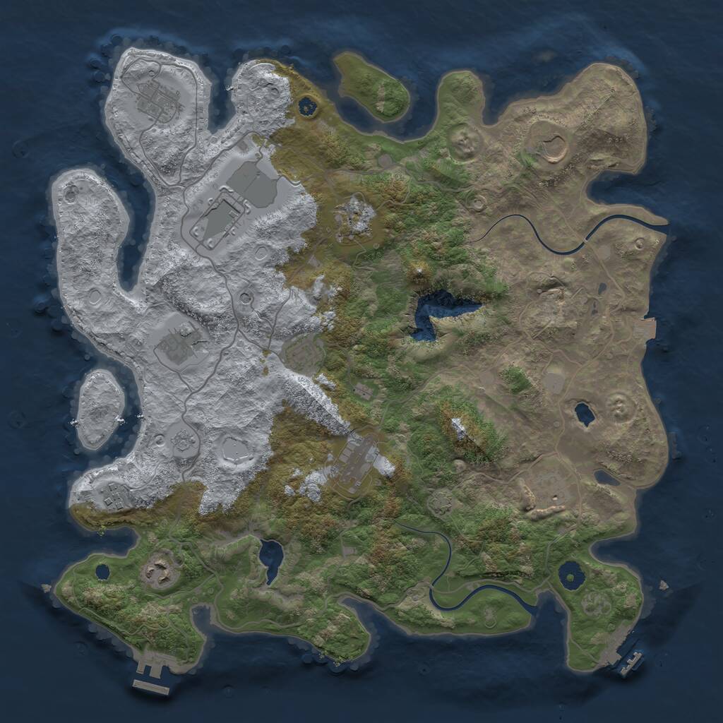 Rust Map: Procedural Map, Size: 4000, Seed: 1144062796, 16 Monuments