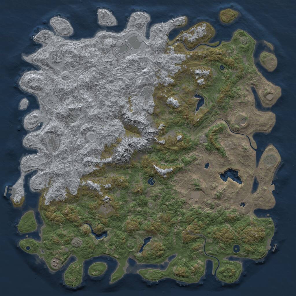 Rust Map: Procedural Map, Size: 6000, Seed: 300484403, 17 Monuments