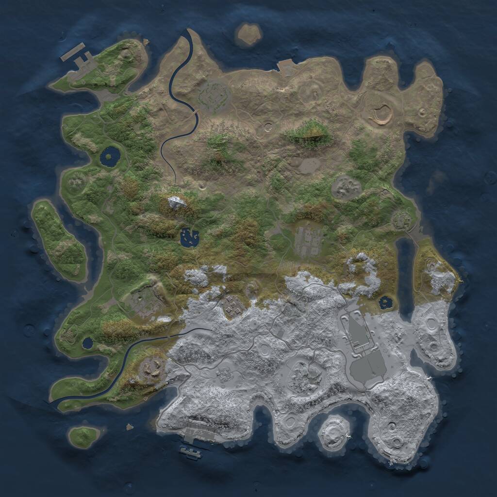 Rust Map: Procedural Map, Size: 3700, Seed: 1171395647, 15 Monuments