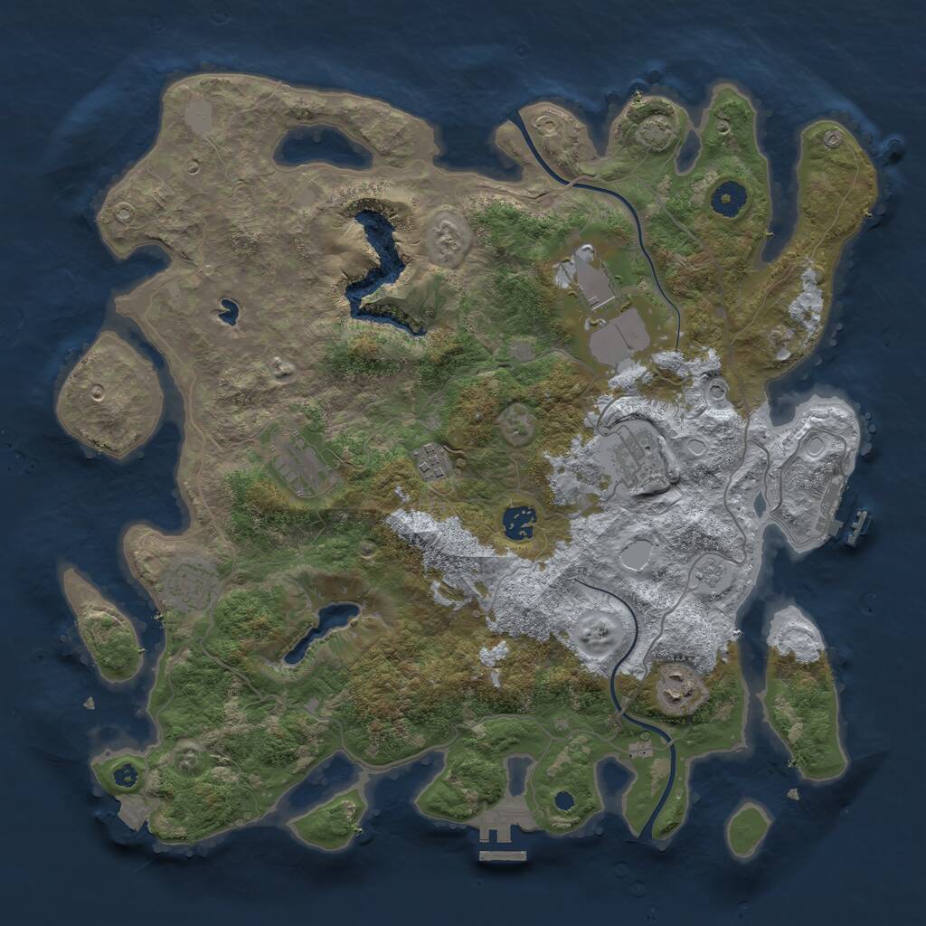 Rust Map: Procedural Map, Size: 4000, Seed: 20241102, 13 Monuments