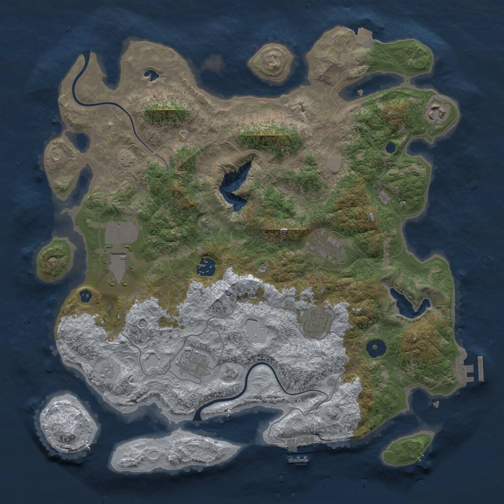 Rust Map: Procedural Map, Size: 4000, Seed: 153648922, 12 Monuments