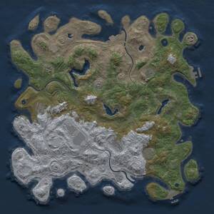 Thumbnail Rust Map: Procedural Map, Size: 4500, Seed: 395707165, 14 Monuments