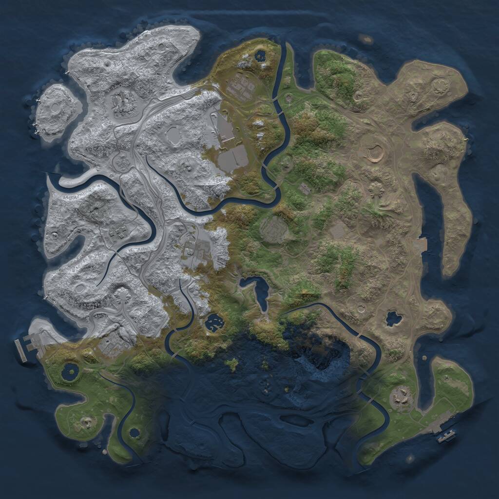 Rust Map: Procedural Map, Size: 4250, Seed: 865530511, 16 Monuments