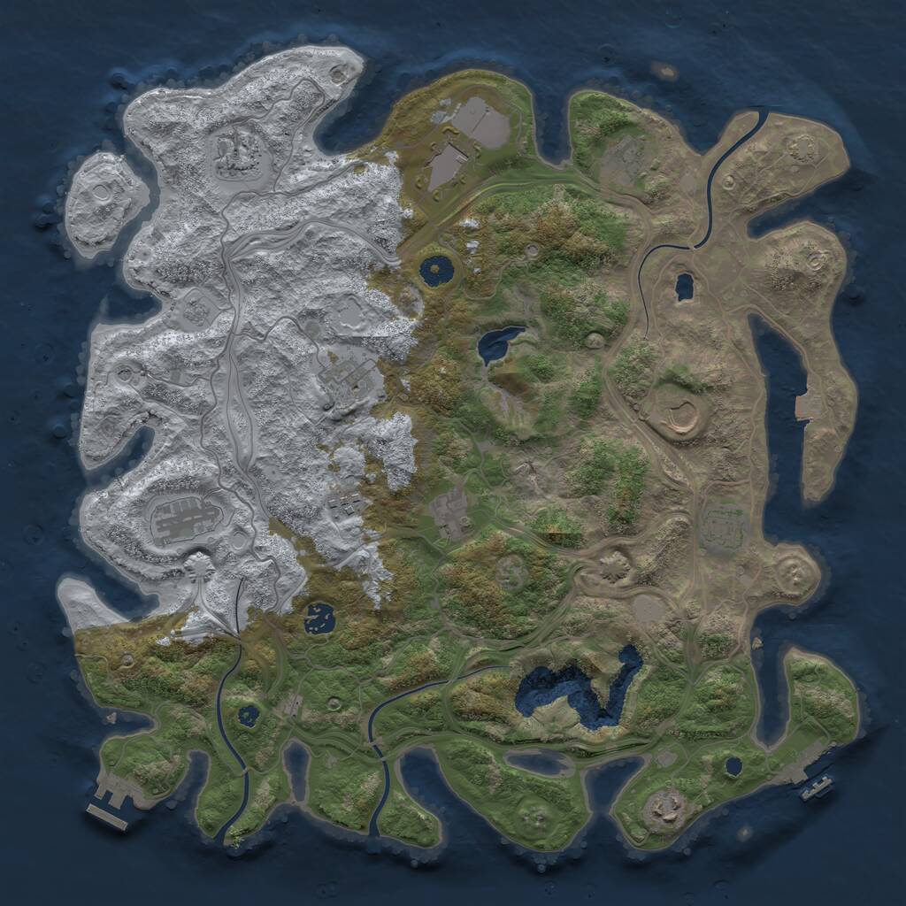 Rust Map: Procedural Map, Size: 4250, Seed: 865530511, 17 Monuments