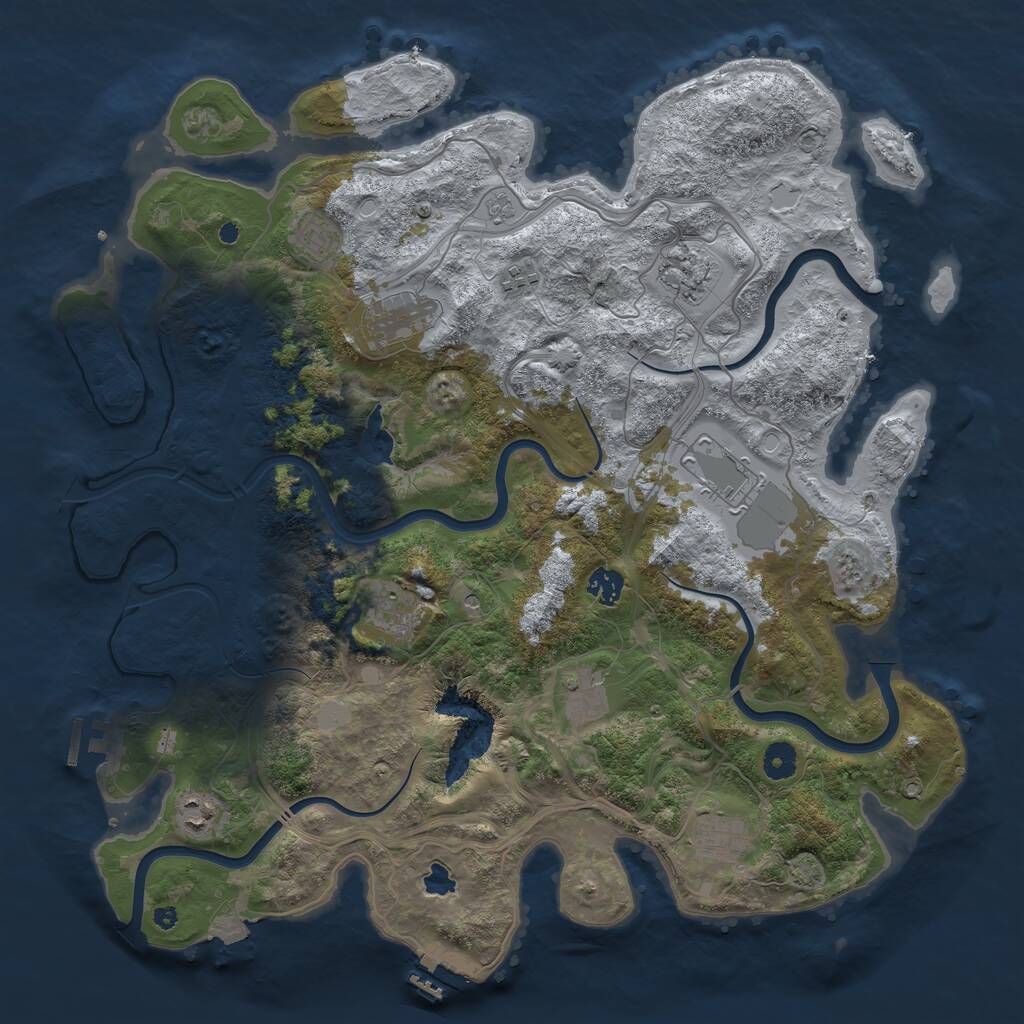 Rust Map: Procedural Map, Size: 4250, Seed: 1274269815, 16 Monuments