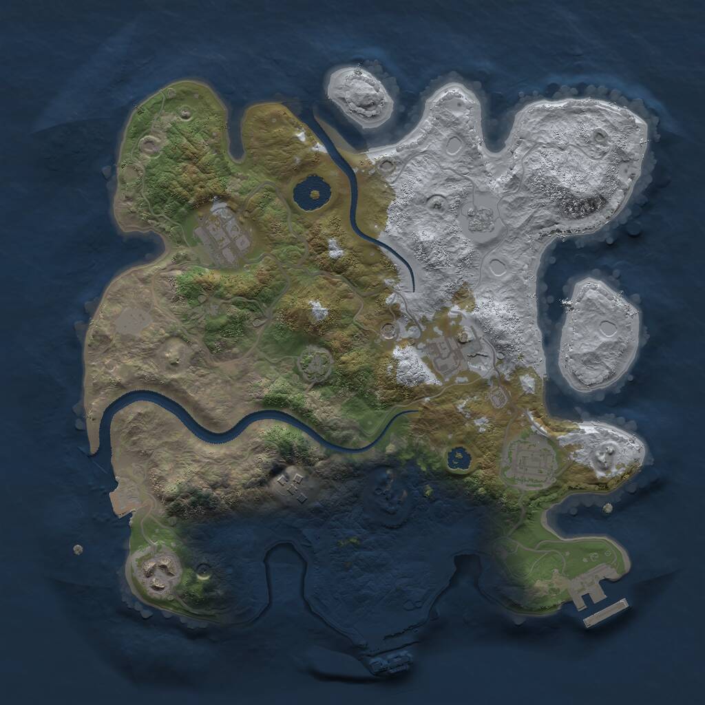 Rust Map: Procedural Map, Size: 3000, Seed: 116143345, 11 Monuments