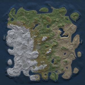 Thumbnail Rust Map: Procedural Map, Size: 4500, Seed: 137868564, 14 Monuments