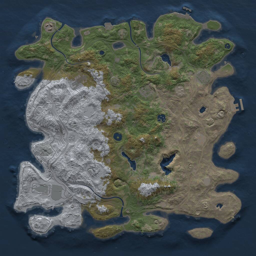 Rust Map: Procedural Map, Size: 4500, Seed: 2089008278, 15 Monuments