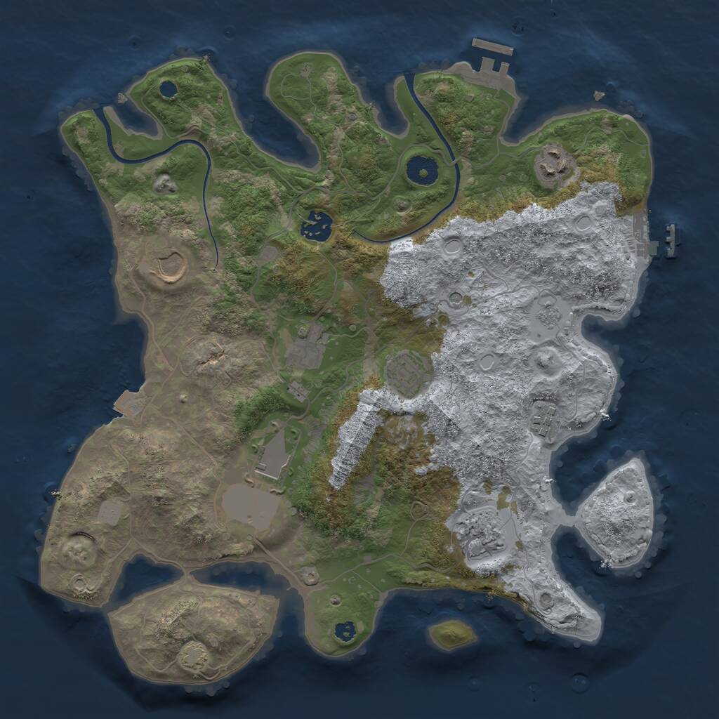 Rust Map: Procedural Map, Size: 3500, Seed: 1755926449, 14 Monuments