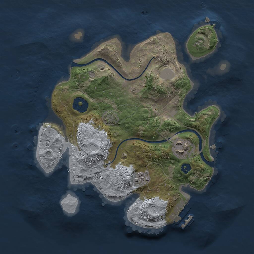 Rust Map: Procedural Map, Size: 2500, Seed: 962456528, 5 Monuments