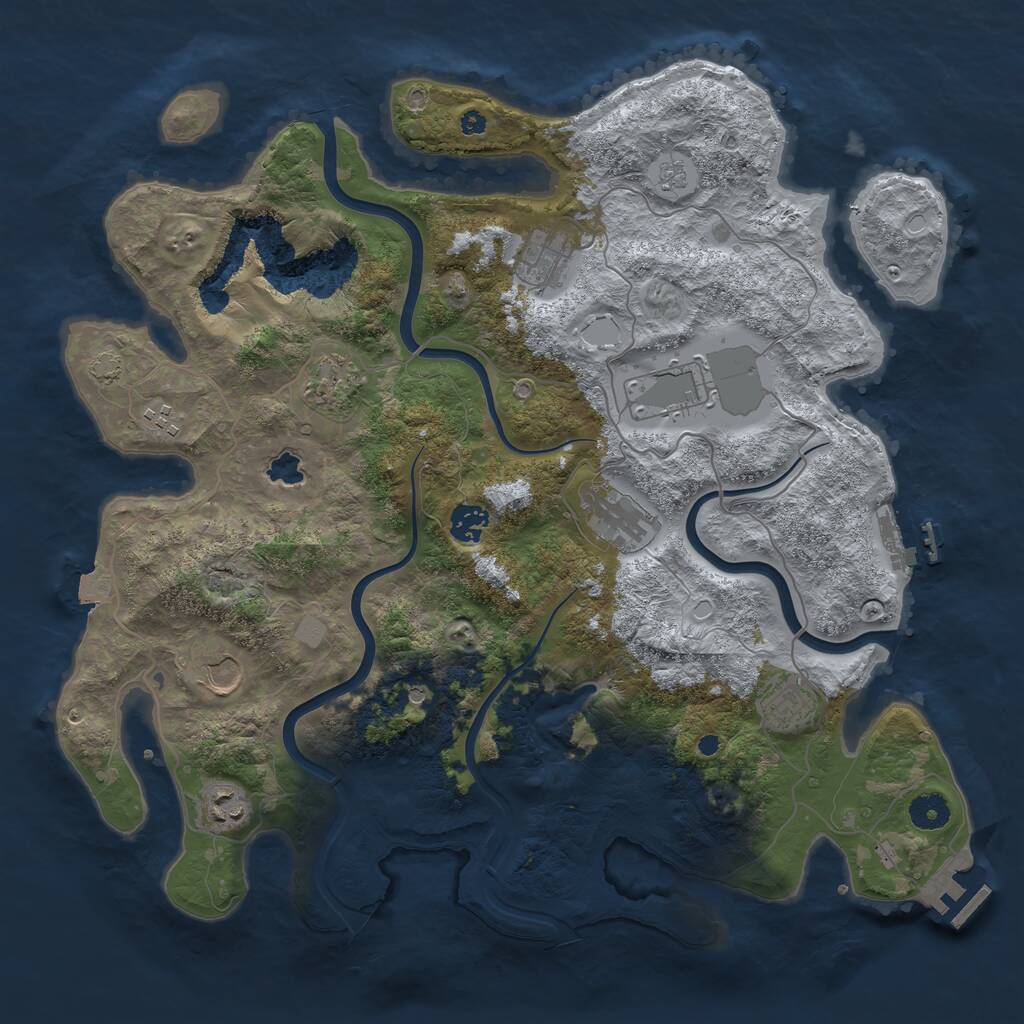 Rust Map: Procedural Map, Size: 4000, Seed: 20228, 15 Monuments
