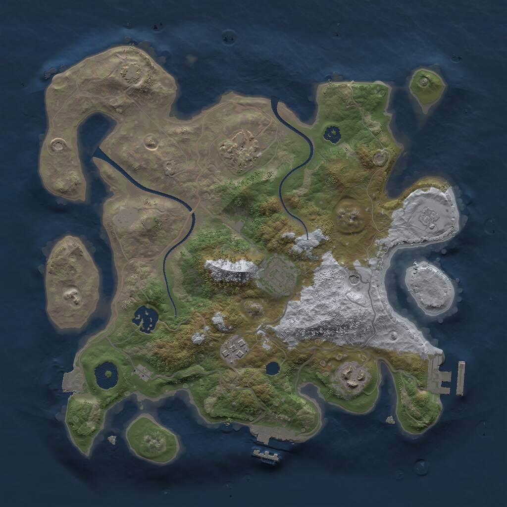 Rust Map: Procedural Map, Size: 3000, Seed: 1446930868, 13 Monuments