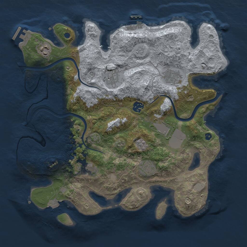 Rust Map: Procedural Map, Size: 3500, Seed: 1717529410, 14 Monuments