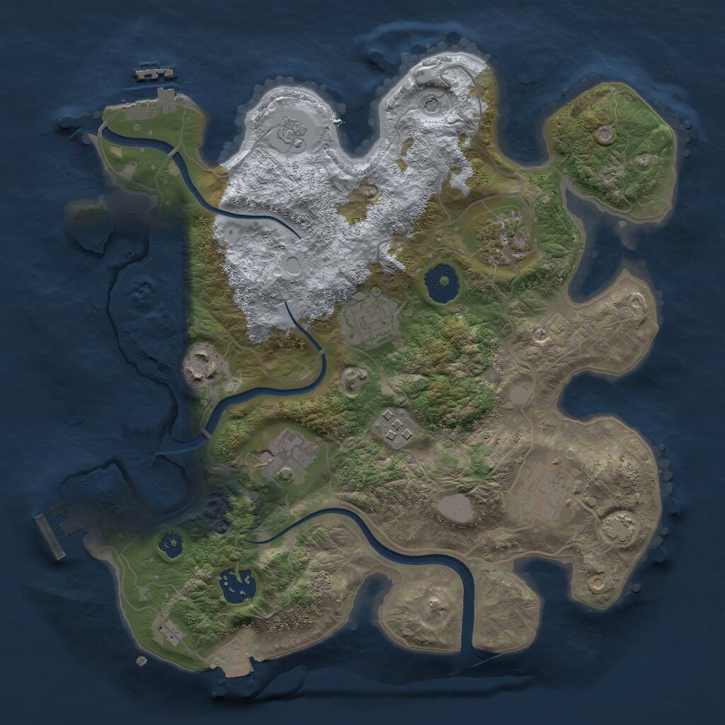 Rust Map: Procedural Map, Size: 3000, Seed: 1103627386, 15 Monuments