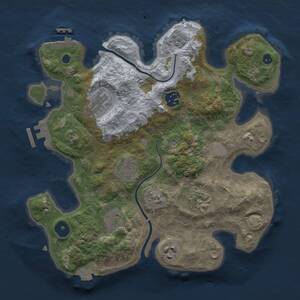 Thumbnail Rust Map: Procedural Map, Size: 3000, Seed: 1103627386, 12 Monuments