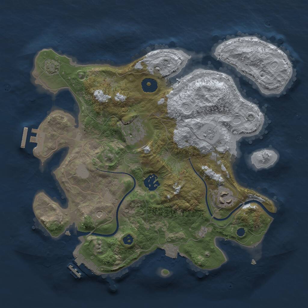 Rust Map: Procedural Map, Size: 3000, Seed: 675499909, 11 Monuments