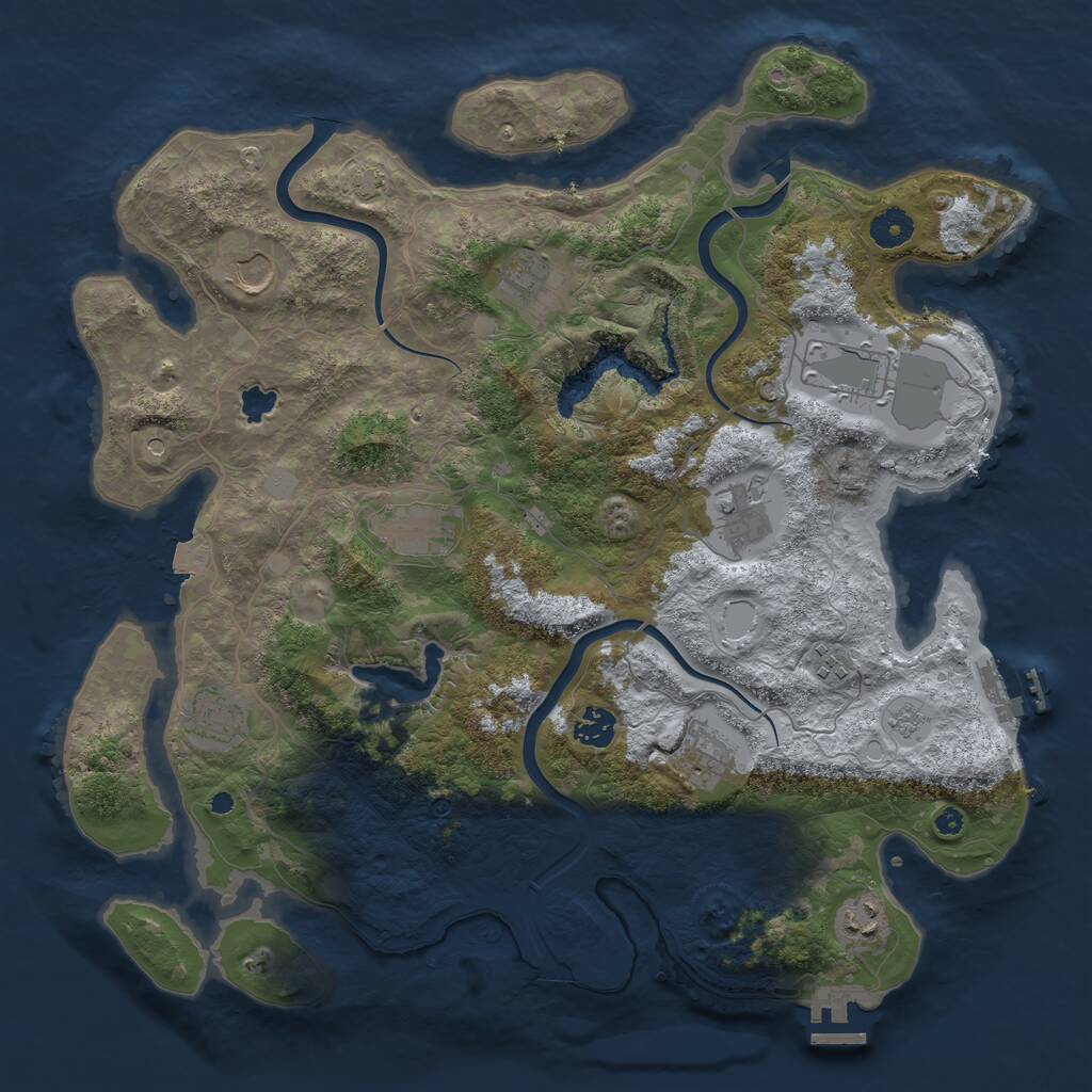 Rust Map: Procedural Map, Size: 4000, Seed: 2142016531, 16 Monuments