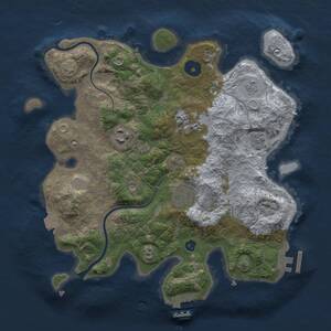 Thumbnail Rust Map: Procedural Map, Size: 3000, Seed: 32456, 10 Monuments