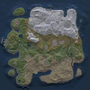 Thumbnail Rust Map: Procedural Map, Size: 3500, Seed: 1967757396, 16 Monuments