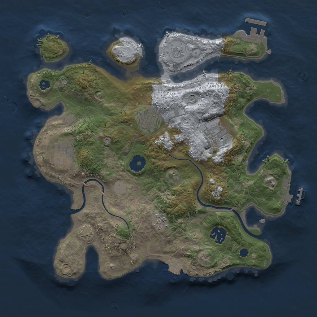 Rust Map: Procedural Map, Size: 3000, Seed: 23465, 11 Monuments