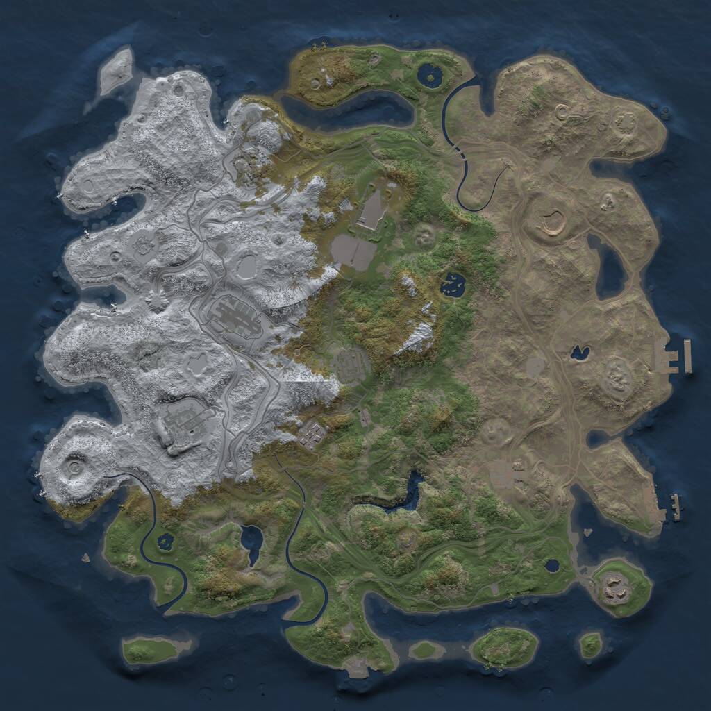 Rust Map: Procedural Map, Size: 4250, Seed: 76767448, 16 Monuments