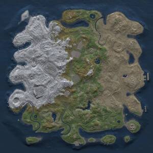 Thumbnail Rust Map: Procedural Map, Size: 4250, Seed: 76767448, 16 Monuments