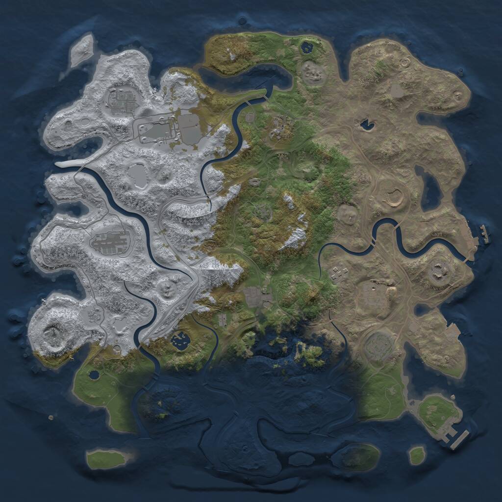 Rust Map: Procedural Map, Size: 4250, Seed: 76767448, 17 Monuments