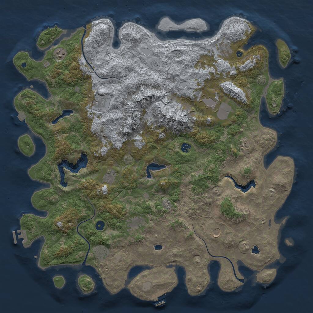 Rust Map: Procedural Map, Size: 5000, Seed: 68479051, 17 Monuments