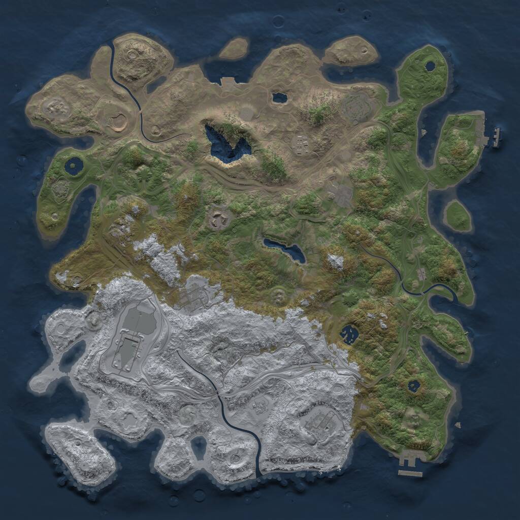 Rust Map: Procedural Map, Size: 4350, Seed: 43664684, 16 Monuments
