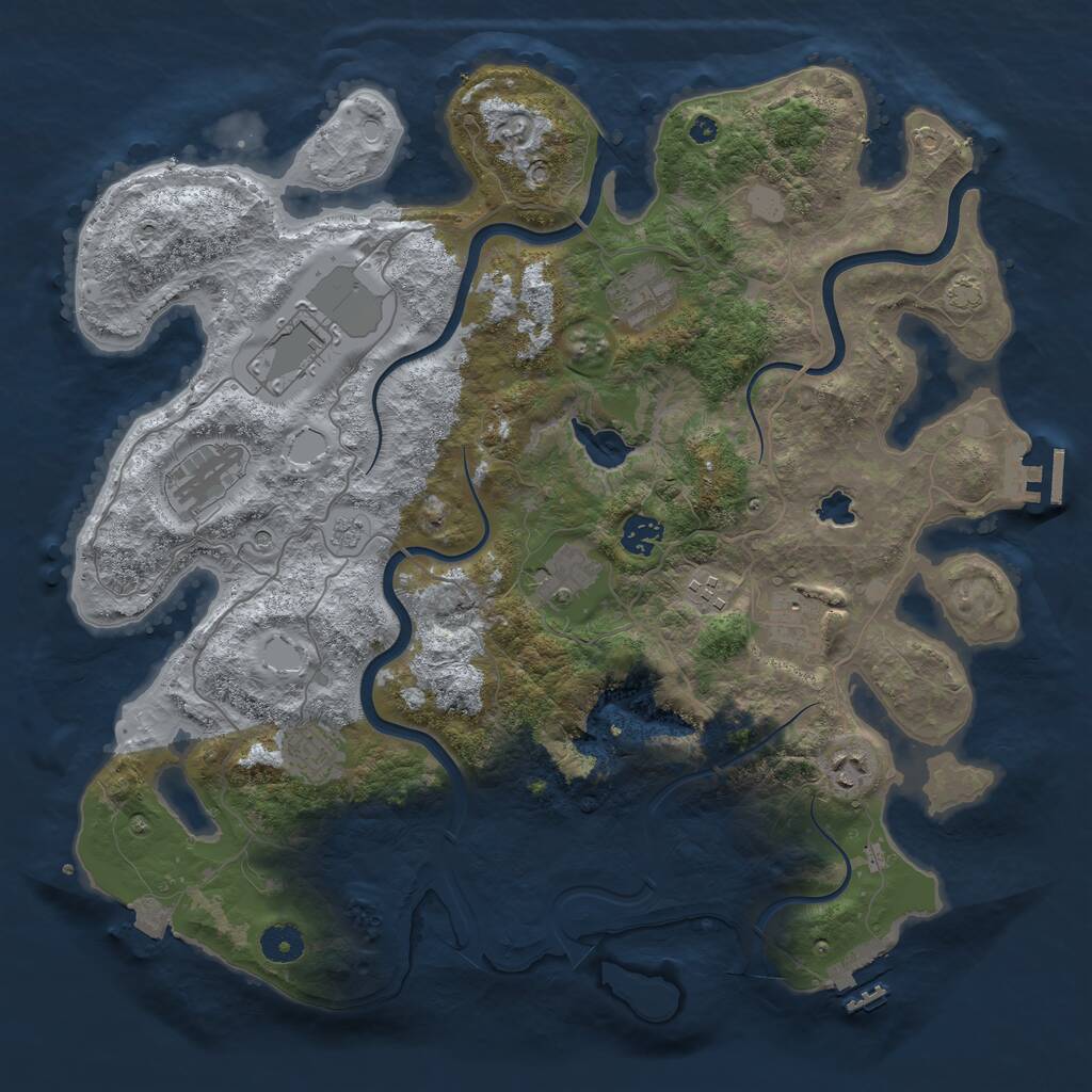 Rust Map: Procedural Map, Size: 4000, Seed: 58696869, 15 Monuments