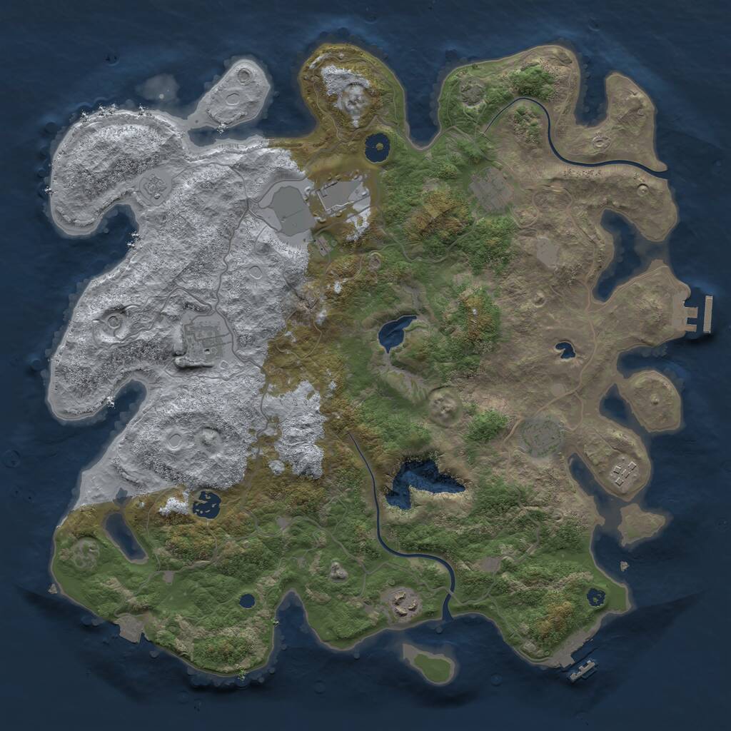 Rust Map: Procedural Map, Size: 4000, Seed: 58696869, 13 Monuments