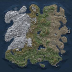 Thumbnail Rust Map: Procedural Map, Size: 4000, Seed: 58696869, 13 Monuments