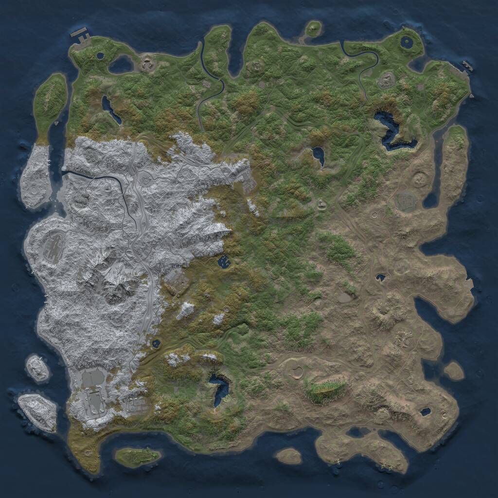 Rust Map: Procedural Map, Size: 6000, Seed: 25000, 17 Monuments