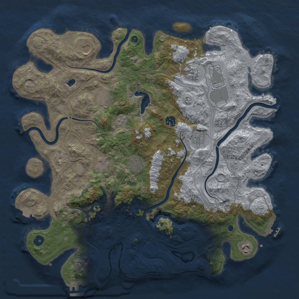 Rust Map: Procedural Map, Size: 4350, Seed: 248188030, 16 Monuments