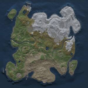 Thumbnail Rust Map: Procedural Map, Size: 3500, Seed: 675842599, 13 Monuments