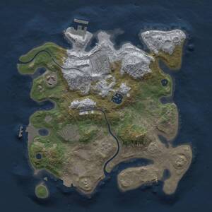 Thumbnail Rust Map: Procedural Map, Size: 3000, Seed: 1235840, 10 Monuments