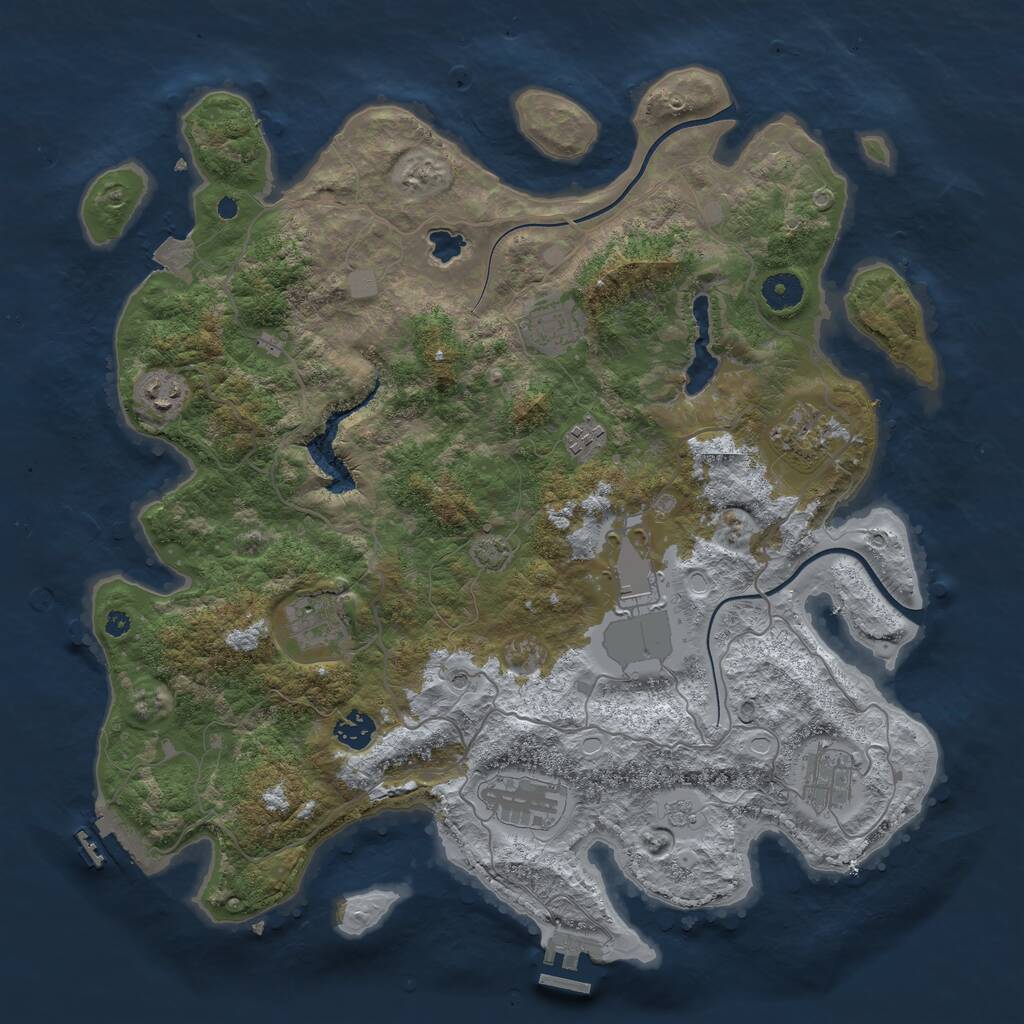 Rust Map: Procedural Map, Size: 4000, Seed: 114767899, 15 Monuments