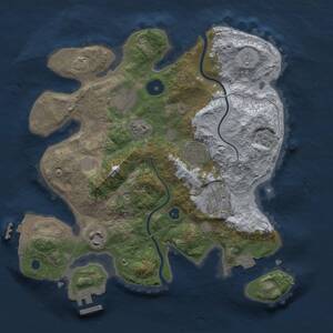 Thumbnail Rust Map: Procedural Map, Size: 3000, Seed: 3285, 11 Monuments