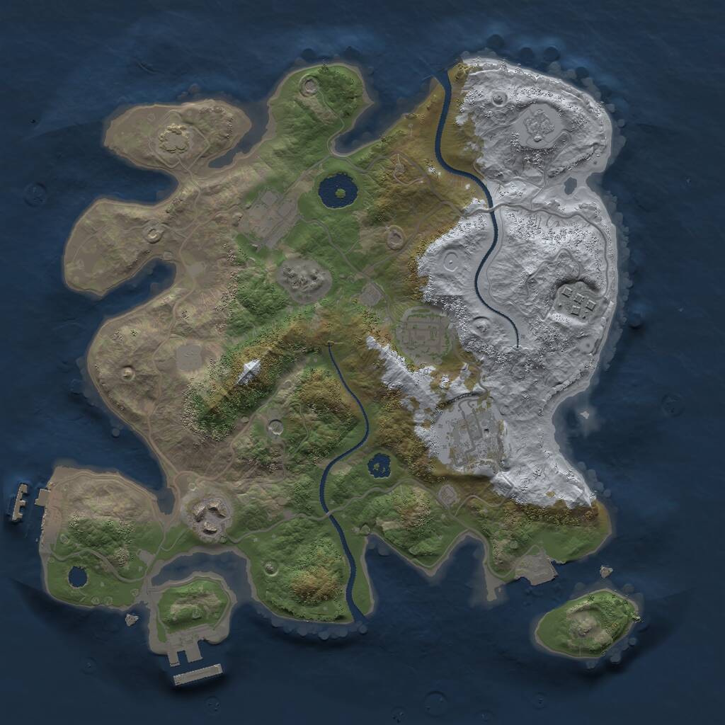 Rust Map: Procedural Map, Size: 3000, Seed: 3285, 11 Monuments