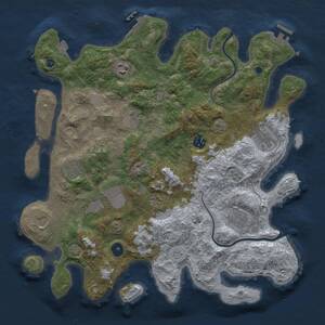 Thumbnail Rust Map: Procedural Map, Size: 3800, Seed: 1196594164, 16 Monuments