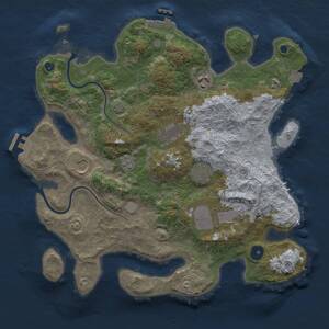 Thumbnail Rust Map: Procedural Map, Size: 3500, Seed: 375388944, 12 Monuments